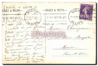 Vichy - Kasyno widziane z Parku — wydawca Vichy, nr 159 — Rewers