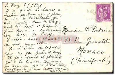 Le Puy - Rocher Cornaille — beeld van de Maagd op rots — n° 24 — Achterkant