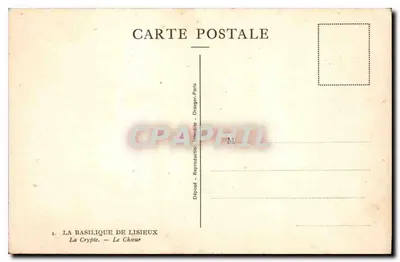 A Basílica de Lisieux — O Coro — Depositado - Reprodução - Draeger-Paris — Verso