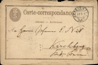 Carta-correspondência — Suíça — editor não visível, número de série não legível