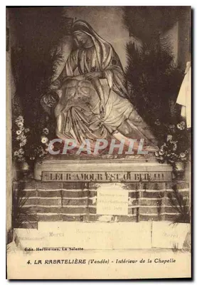 La Rabatelière (Vendée) — Interior da Capela — Édit. Herbrecau, La Salette