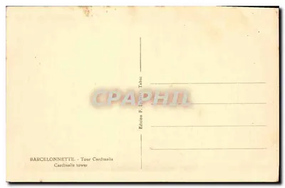 Stara pocztówka Barcelonnette Tour Cardinale — Rewers