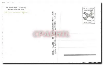 Antigo Hotel de Cidade de Espalion — Aveyron — S.N.E. Narbo — Verso