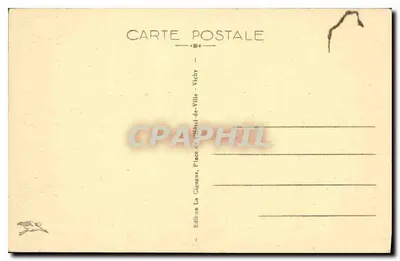 Vichy — Vue générale prise en avion vers l'Hôtel de Ville — Éditeur La Cigogne, n° 305 — Verso