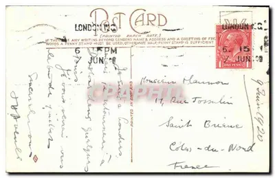 Abbazia di Westminster — vista della facciata e della colonna Nelson — editore sconosciuto — Verso