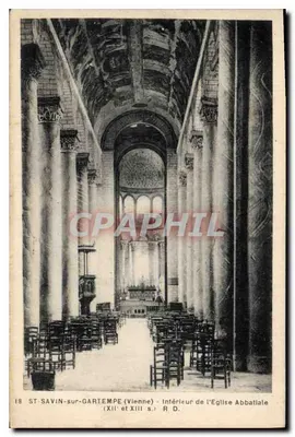 ST-SAVIN-sur-GARTEMPE (Vienne) - Interior da Igreja Abbatial (séculos XII e XIII) - R. D.
