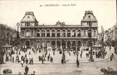 Bruxelas - Gare do Norte — vista da estação e da praça — editor G. Gaoux, n°79