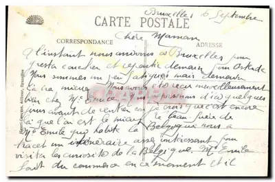 Bruxelas - Gare do Norte — vista da estação e da praça — editor G. Gaoux, n°79 — Verso