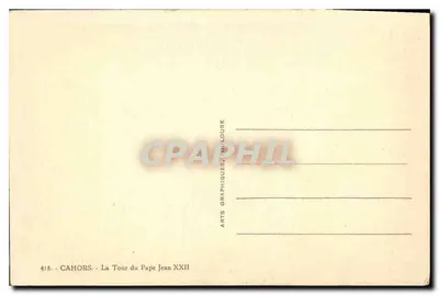 Cahors — Wieża Papieża Jana XXII — Arts Graphiques Toulouse — Rewers