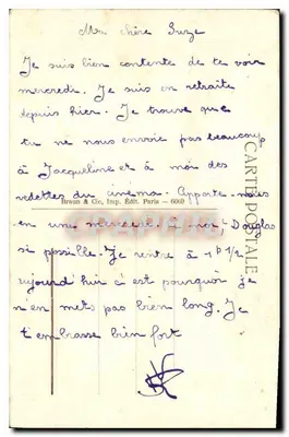 Le Verger de la Vierge — scène religieuse avec ange, enfant et Vierge — éditeur Melle E. Sonrel, n° 6089 — Verso