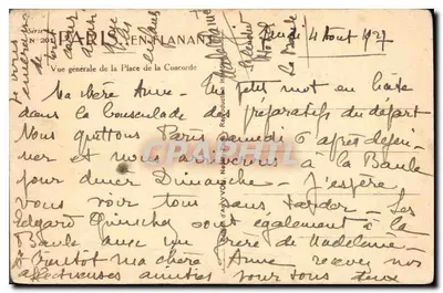 Place de la Concorde — ogólne widok — Paris Enflanant, seria N°201 — Rewers