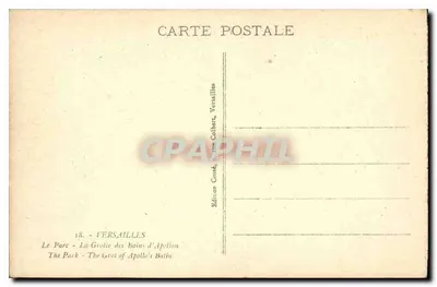 O Parque — A Gruta dos Banhos de Apolo — Versailles — Edição Colbert — Verso