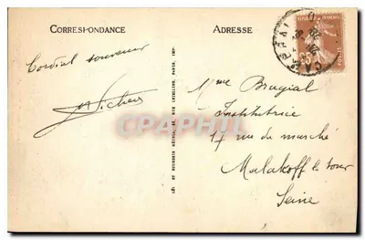 Cambray — A Estátua de Baptiste — A la Civette, 3, Place d'Armes — Verso