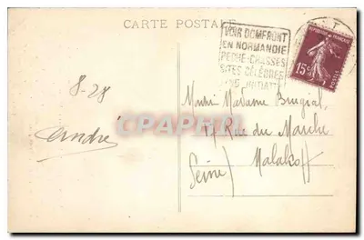 Domfront — Le Pendu — sceniczna historia z tekstem opisowym — R. Massaul, Domfront — Rewers