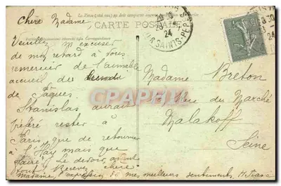 Verdun — Wejście do cmentarza wojskowego Faubourg-Pavé — Stara pocztówka — Rewers