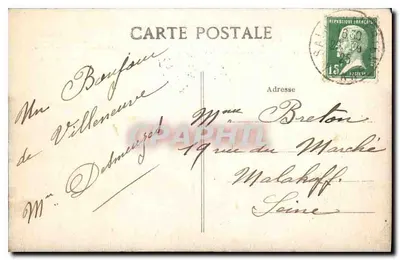 Sens — Yonne — Widok panoramyczny z Wzgórza Paron — Zbiór J. D., Sens — Rewers