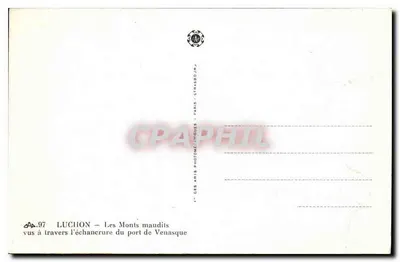 Luchon — De Verloren Berghoogten gezien door de echancrure van de haven van Venasque — 1er des Arts Photomécaniques, Parijs — Achterkant