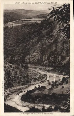 As Gorges do Loire em Chambles — Arredores de SAINT-JUST-sur-LOIRE — Coleção Péréchon n° 5759