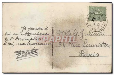 Lourdes — Widok z Zamku Fort — wydawca anonimowy, nr 155 — Rewers