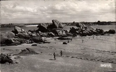 Praia de Brignogan — Rochas e crianças — Waron