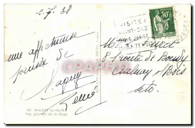 Brueil — Algemene uitzicht van de Strand — Fotografische Uitgaven A. Brueil, n°101 — Achterkant