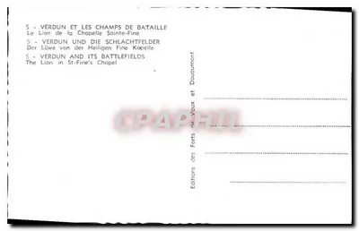 Lione della Chapelle Sainte-Fine — Verdun — Edizioni dei Forti di Vaux e Douaumont — Verso