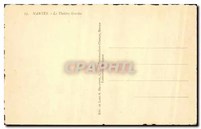 NANTES - A Vista do Teatro Graslin — editor A. Dalasous, Nantes — Verso