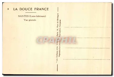 Nantes (Loire-Inférieure) — Ogólny widok — Wydawnictwo Sztuki Yvon, Paryż — Rewers