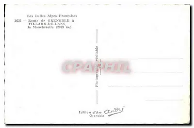 Piękne Alpy Francuskie — Trasa z Grenoble do Villard-de-Lans — Wydawnictwo Art André, Grenoble — Rewers