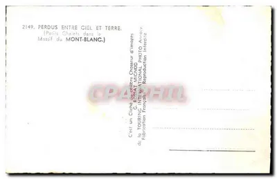 Massif do Mont-Blanco — Perdidos entre céu e terra — Cliché de G. Rossat Mignod — Verso