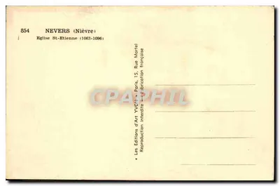 Kościół św. Martyna w Nevers — widok fasady — Wydawnictwo Sztuki YvCn, Paryż — Rewers
