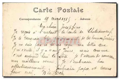 Katedra w Reims — zniszczona przez Niemców 19 września 1914 — kolekcja H. George, Reims — Rewers