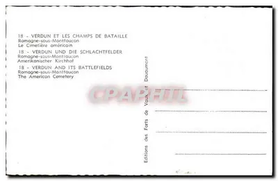 Verdun i pola bitewne — Romagne-sous-Montfaucou — Wydawnictwo Fortów Vaux i Douaumont — Rewers