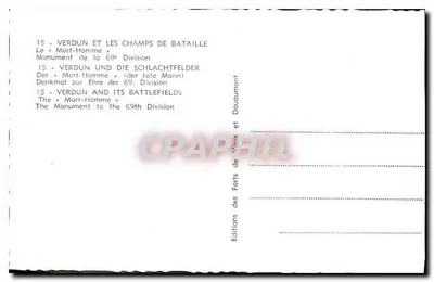 Monument « Mort-Homme » — Verdun — n°15 — Rewers