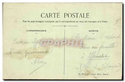 Zamek DAMPIERRE — Les Parterres vues du Perron — E. M. — Rewers