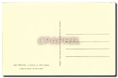 Fréjus — Klasztor z XIII wieku — Zbiór Bella 'La Côte d'Azur' — Rewers
