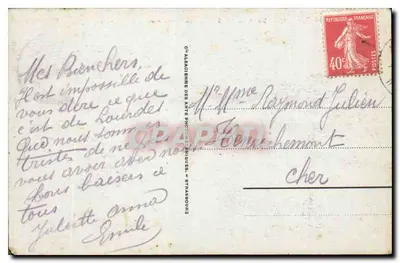 Lourdes — Procesja wychodząca z Groty — wydawca O. Alsaciens des Arts Photographiques, Strasbourg, nr 59 — Rewers