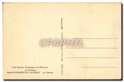 Rodovia de Pierrefitte a Cauterets — Os Pirineus — Editor Le Limaçon — Verso