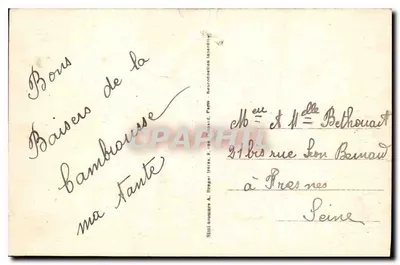 Stara pocztówka Sanatorium Paul Doumer w Labruyère przez Liancourt — budynki dla personelu — Rewers