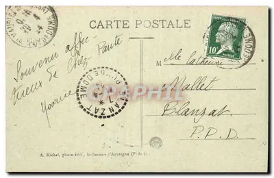 Ruiny zamku feudalnego - Pionsat - St-Maurice-de-Pionsat (P.-de-D.) — A. Michel, fotograf i wydawca, St-Gervais-d'Auvergne (P.-de-D.) — Rewers