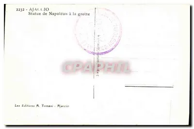 Statua Napoleona w jaskini — Ajaccio — Les Editions A. Tomasi — Rewers