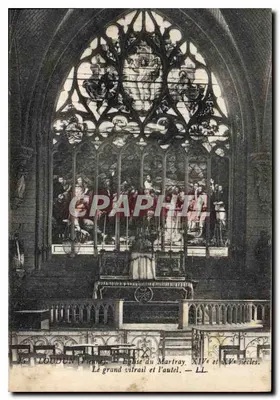 Loudun (Vienne) — Igreja do Martray, o grande vitral e o altar — LL