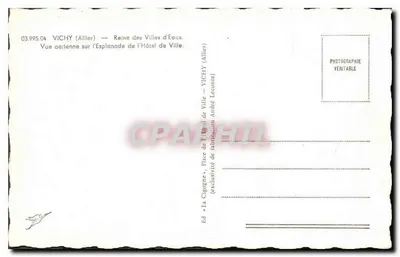 Vichy (Allier) — Królowa miast wodnych — Widok z lotu ptaka na Esplanadzie Urzędu Miejskiego — Rewers