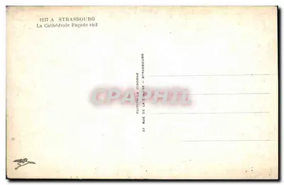 Strasburg — Fronton południowy Katedry — Wydawnictwo La Cigogne — Rewers