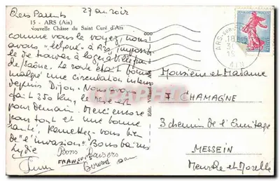 Santa Capela de Ars — Túmulo do Santo Curado de Ars — Ed. Villard, n°15 — Verso