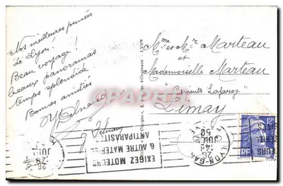 Lyon — A Basílica de Nossa Senhora de Fourvière (Lado da Abside) — La Bigogne — Verso