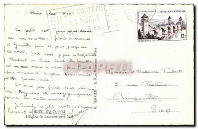 Kościół św. Laurent — widok z południa — wydawca nieznany — Rewers