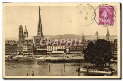 Rouen — panorama katedry St-Maclou i St-Ouen — Les Éditions d'Art Wyon, Paryż