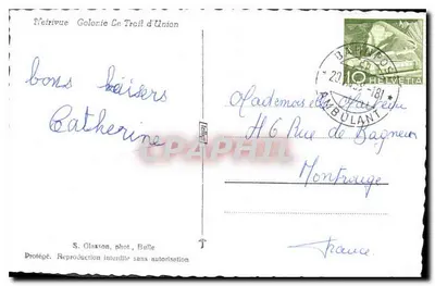Neirivue - Kolonia Le Trait d'Union — S. Glasson, fot., Bulle — Rewers