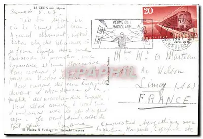 Luzern com Alpes — Foto & Verlag; Th Riedisch Luzern — n° 199 — Verso